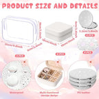 Yalikop 24 Pcs Spa Party Favor 6 Jewelry Boxes 6 Scrunchies 6 Glitter Mirrors 6 Bag Gift for Bridesmaid Bridal Bachelorette Party (White)
