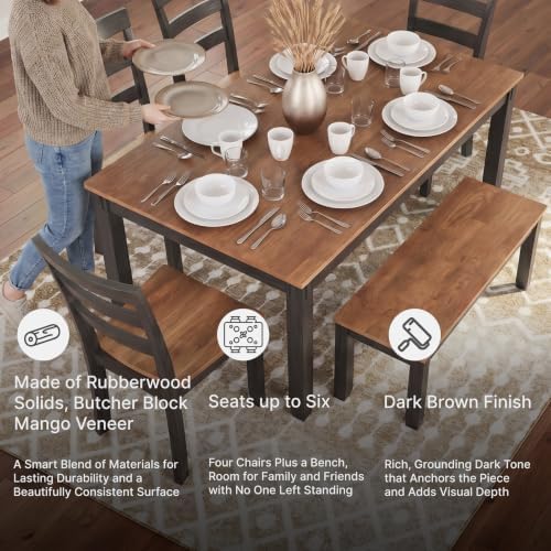 Signature Design by Ashley Gesthaven 6-Piece Dining Table Set with Bench