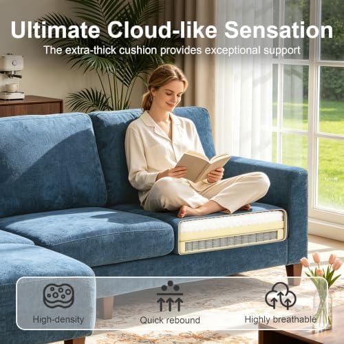 L Shaped Sectional Couch for Living Room, Modular Small Sofa with Ottoman | 9...