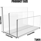 1 Pcs Acrylic Mile Sorter for Desk, 2 Upright Compartments Desk Mail Organizer, Acrylic Mail File Organizer Sorters for Envelope Paper Document, Clear Files Sorter for Office Home, Vertical