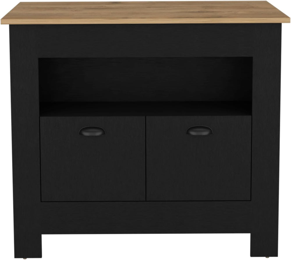 Kitchen Island Two Door Cabinet and Shelf with Multicolor | Ample storage wit...