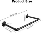 Industrial Iron Pipe Clothes Hanging Bar DIY Wall-Mounted Garment Rack Heavy Duty Clothing Rack for Bedroom, Laundry Room, Closet Storage (Black 24 inch)