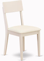 East West Furniture HLAD5-LWH-LC 5 Piece Dinette Set for 4 Includes a Round Dining Table with Pedestal and 4 Faux Leather Dining Room Chairs, 42x42 Inch, Linen White