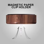 grwanpen® Magnetic Walnut Wood Paper Clip Holder,Durable Wooden Magnetic Paper Clip Dispenser Metal Pin Organizer Holder Box Large Capacity for School Office Home Paper Clip Holder for Desk