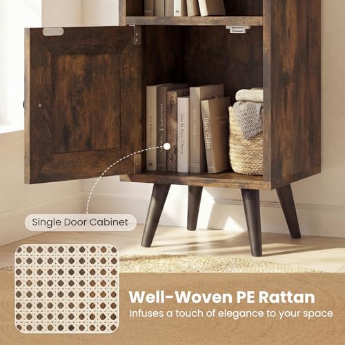 Giantex 6-Tier Tall Narrow Bookcase, 54 Inches Slim Storage Cabinet with Adju...