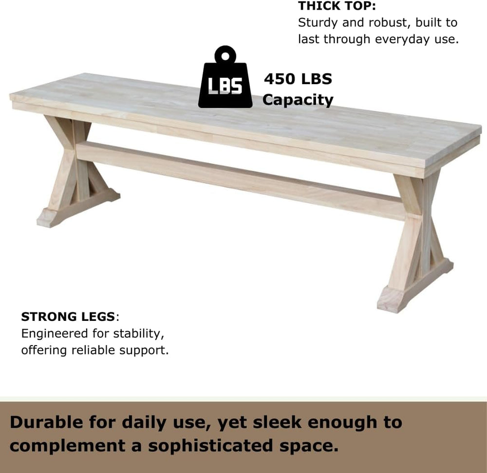 IC International Concepts, Canyon Collection Solid Bench, Solid Real Wood, St...