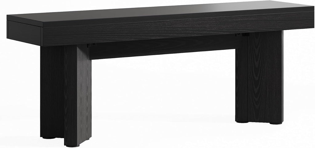 Tribesigns 47" Wooden Entryway Bench | Farmhouse Indoor End of Bed Bench, Long Table Benches Seat for Bedroom, Hallway, Foyer, End of Bed (Black)