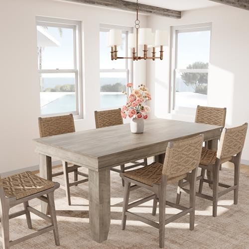 GarveeHome Farmhouse Dining Table for 6-8 People, 71 in Long Kitchen Tables w...