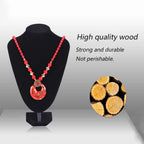 Wudygirl Black Velvet 3-Dimensional Necklace Bust Display Holder Jewelry Neck Pendant Chain Organizer Stand for Women(11.4 inch