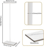 T-Shaped Metal Rack Stand, Modern Clothes Rack With Rock Slab Base,68.8 Inch Freestanding Clothing Rack Stand,Suitable For Boutiques, Entryway, Bedroom, Living Room, Hallway, (White, 68.8inch)