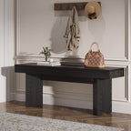 Tribesigns 47" Wooden Entryway Bench | Farmhouse Indoor End of Bed Bench, Long Table Benches Seat for Bedroom, Hallway, Foyer, End of Bed (Black)