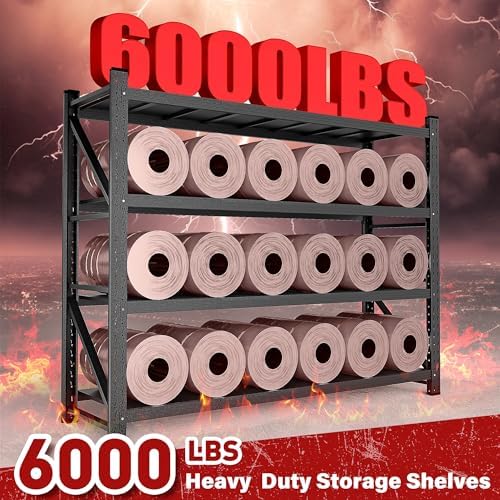 6000LBS Heavy Duty Garage Shelving Units,79" Wide & Deep Storage She...