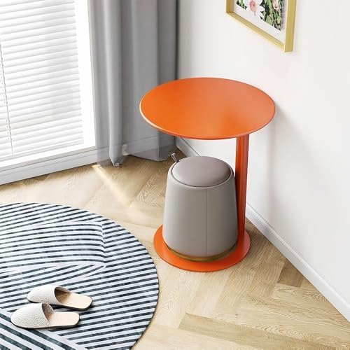 C-Shaped Round Side Table for Living Room, Bedroom, and Office - Metal Coffee...