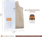 Cashmere Sweater Storage Bags | Pack of 4 |Breathable & Washable Sweater Storage Bags | Suitable Clothes Organizer For Sweaters, Merino Wool, Scarves and more (18"×15")