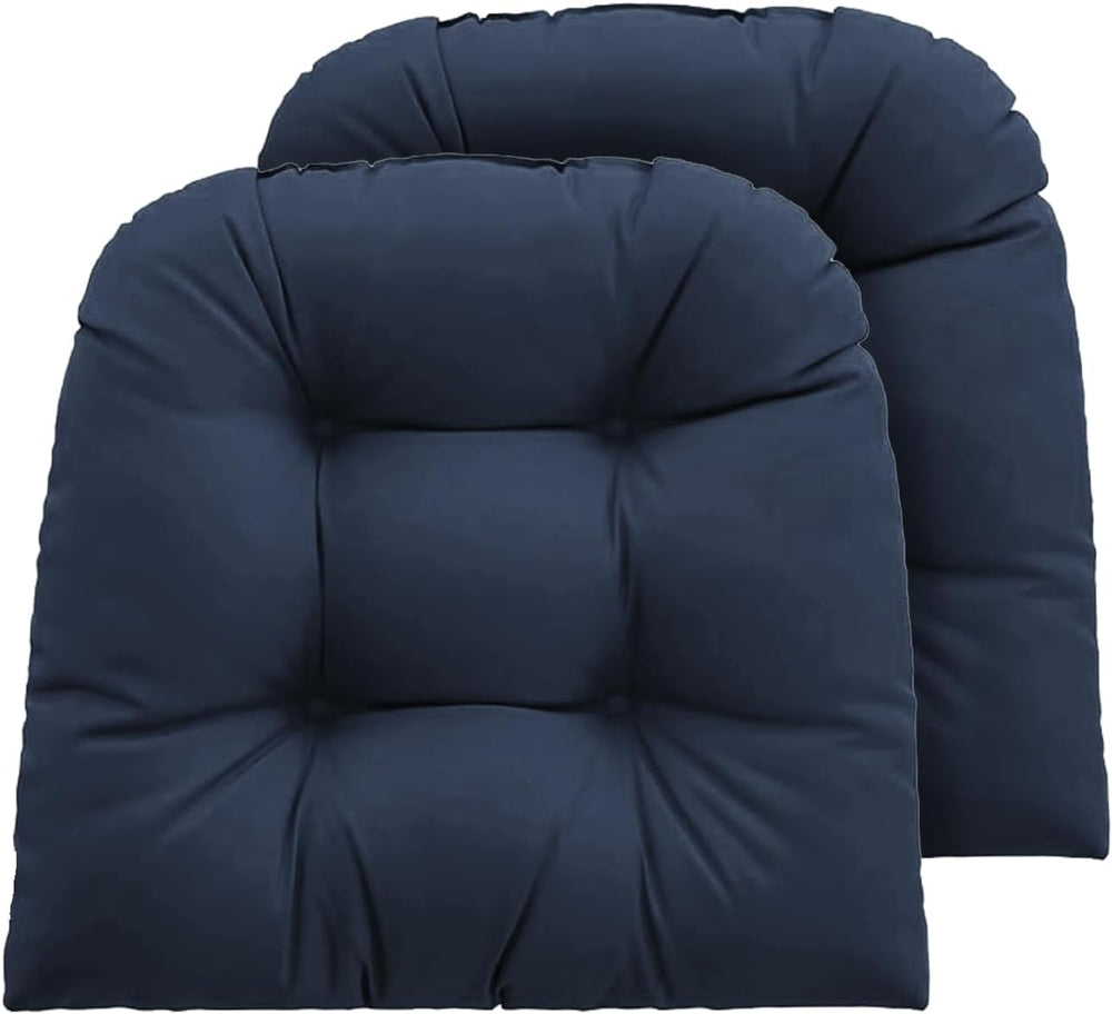 Outdoor Chair Cushions 19x19x4 Inch Set of 2, Dark Blue