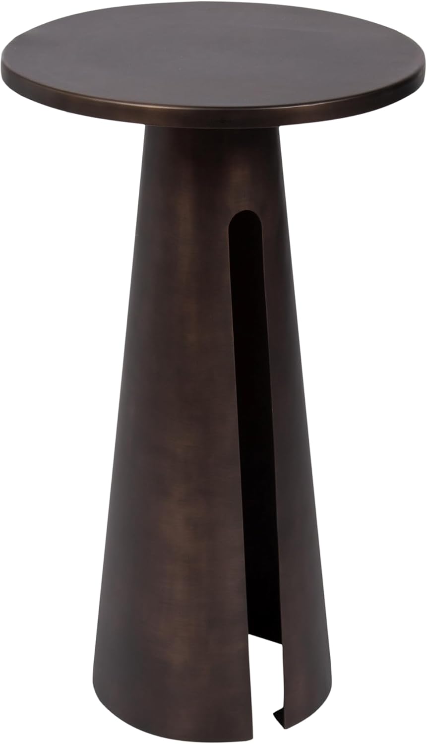 Kate and Laurel Picard Modern Metal Round Side Table, 14 x 14 x 24, Bronze, S...