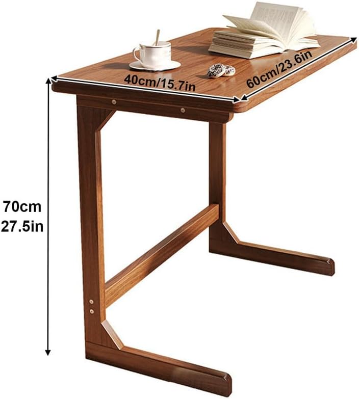 Side Table C Shape Living Room Table, 60x40x70cm TV Tray Table, Small Coffee ...