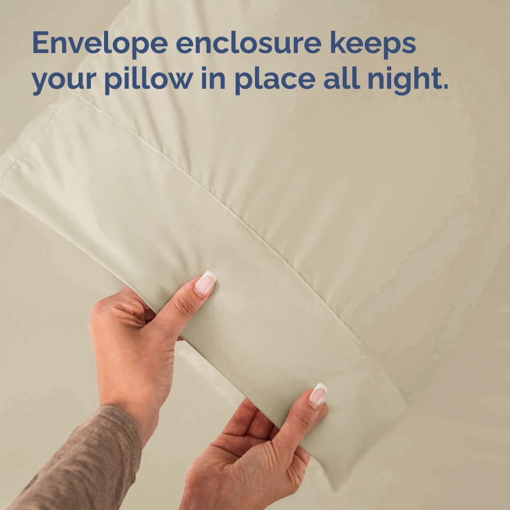 Standard Pillow Cases - 2 Pack - Super Soft Pillowcase Covers - Envelope Enclosure - Hotel Quality Pillow Protectors - Wrinkle Free, Shrink and Stain Resistant - Machine Washable - 20" x 26" (Wheat)