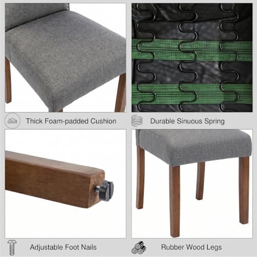 Upholstered Dining Chair Modern Stylish Kitchen Diner Fabric Set of 6