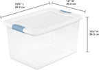 Sterilite Latching Box with Lids for Home and Office, 64 Quart, 12-Pack | Heavy-Duty and Stackable Plastic Containers with Latches for Closet, Cabinet, Bedroom, Bathroom and Dorm Room Organization