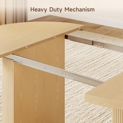 ONBRILL 41-78 Inch Extendable Dining Table for 4-8, Storage Shelf, Oak
