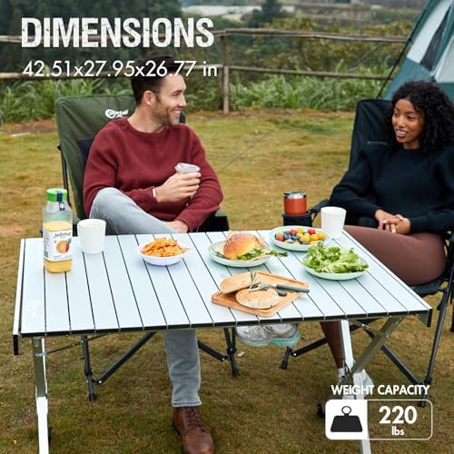 Portal Folding Camping Table with Adjustable Height,Portable Aluminum Table, ...