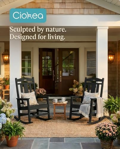 Ciokea Oversized Outdoor Rocking Chair, 380lbs Heavy-Duty Large Patio Rocker,...