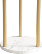 DOORXIFO Metal Gold Coat Racks Freestanding, Coat Hanger Stand, Hall Tree Rack for Hanging Hats, Scarves, Bags, Modern Coat Rack with Double Shelves, Corner Coat Rack, 9 Hooks, Gold
