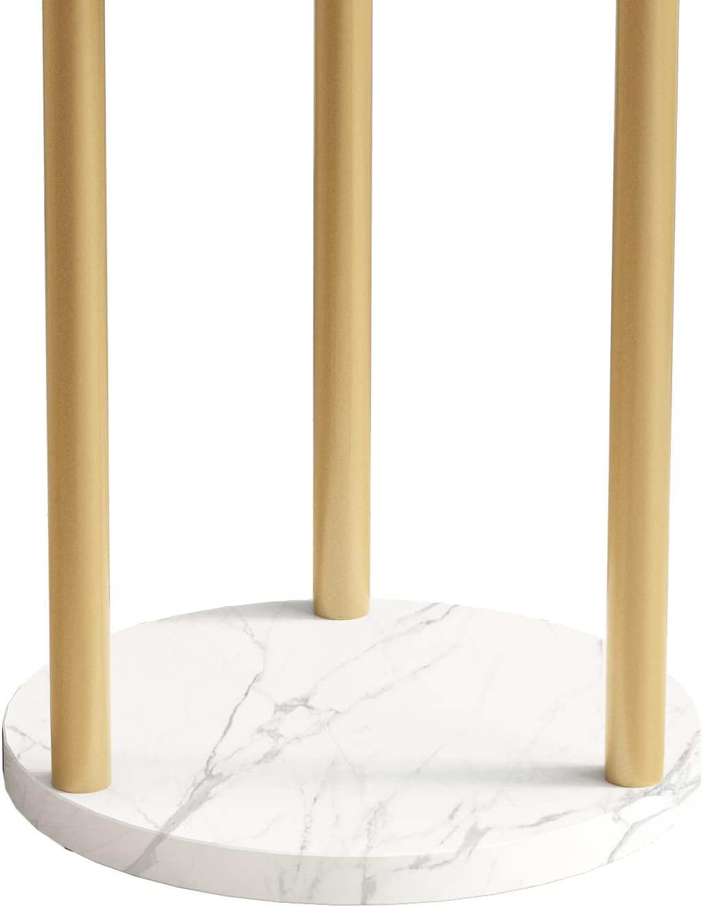 DOORXIFO Metal Gold Coat Racks Freestanding, Coat Hanger Stand, Hall Tree Rack for Hanging Hats, Scarves, Bags, Modern Coat Rack with Double Shelves, Corner Coat Rack, 9 Hooks, Gold