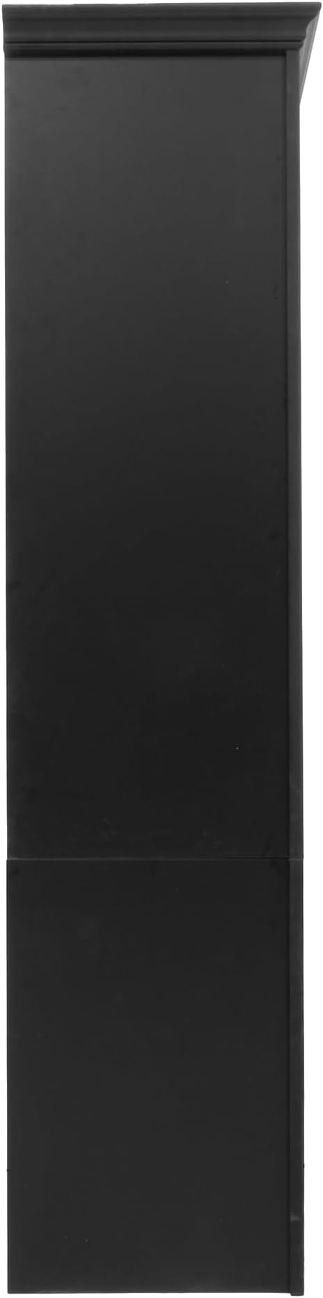 128.2" W Wall Unit Entertainment Center with Bookshelves for TVs up to 80", Multifunctional TV Stand Media Console with Tempered Glass Cabinets and Adjustable Shelves for Living Room (Black-1.28)
