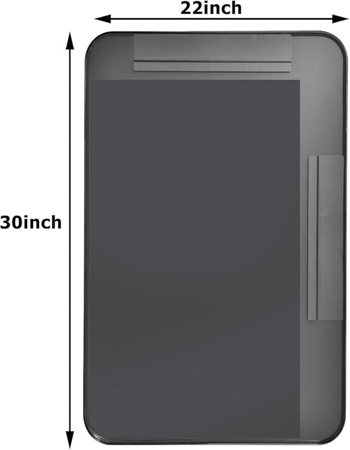 30"x22" Black Bathroom Mirror - Modern Mirror for Wall with Rounded Corners，Bathroom Mirrors for Vanity, Aluminum Alloy Framed Mirror Portrait or Landscape Hang, Rectangle Mirrors for Bedroom