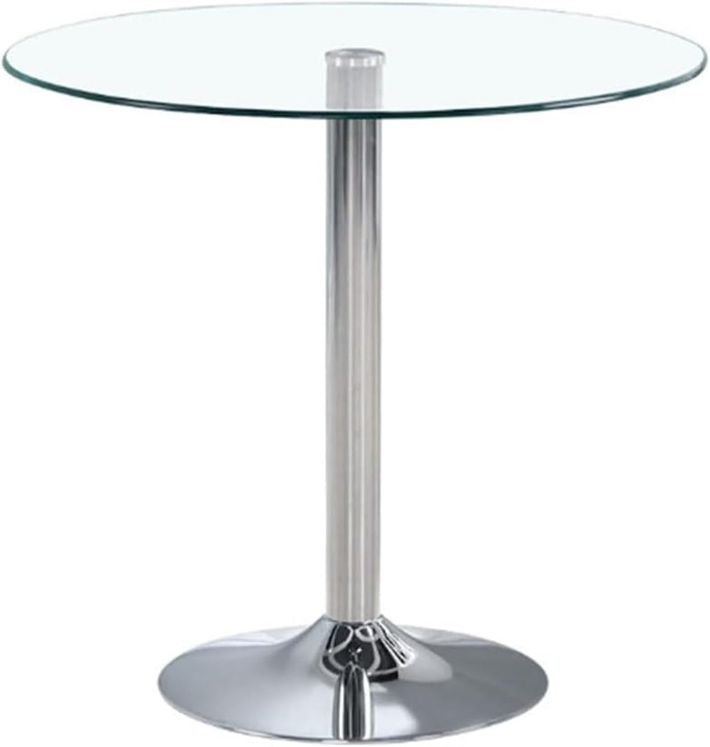 23.4" Round Glass Dining Table, Modern Circular, Sturdy Base and Perfect...