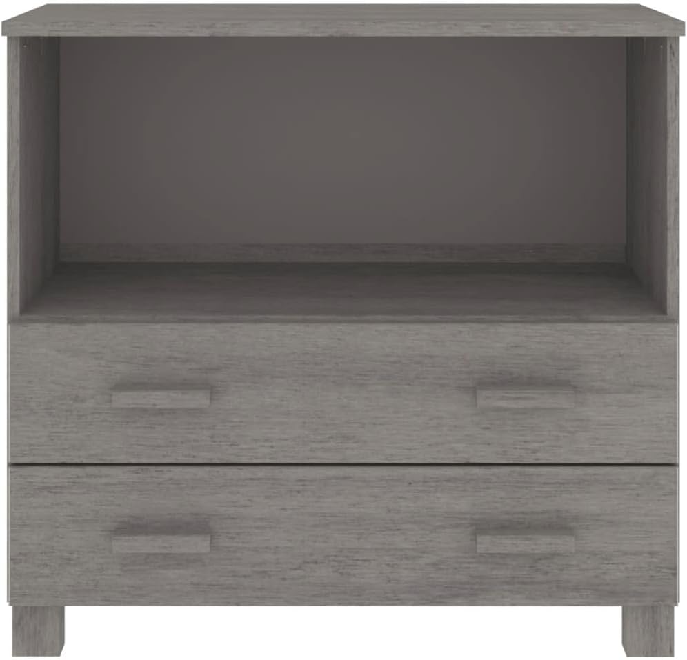 Light Grey Sideboard with Solid Pine Wood and MDF Construction, Modern Storag...
