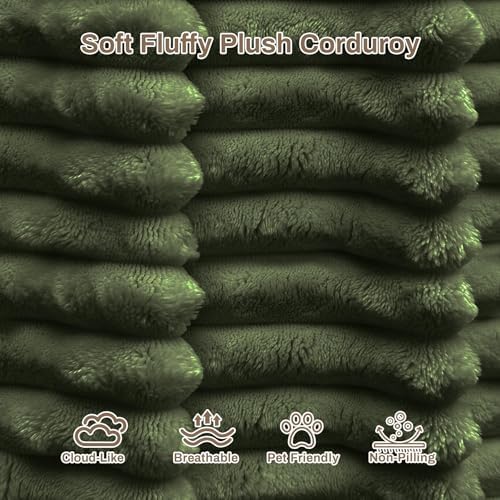ONEMMLION 96" L-Shaped Cloud Couch Sofa with Chaise, Green | Corduroy Co...