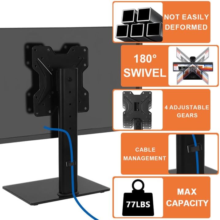 KKTONER Universal TV Stand Base for 13 inch to 43 inch LED TV Table Top TV Mo...