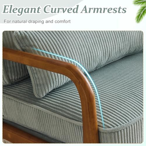 VINGLI Upgraded Premium Corduroy Accent Chair,Upholstered Arm Chair,Solid Woo...