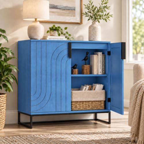 HLR Sideboard Buffet Cabinet with Storage, Modern Accent Cabinet Adjustable S...