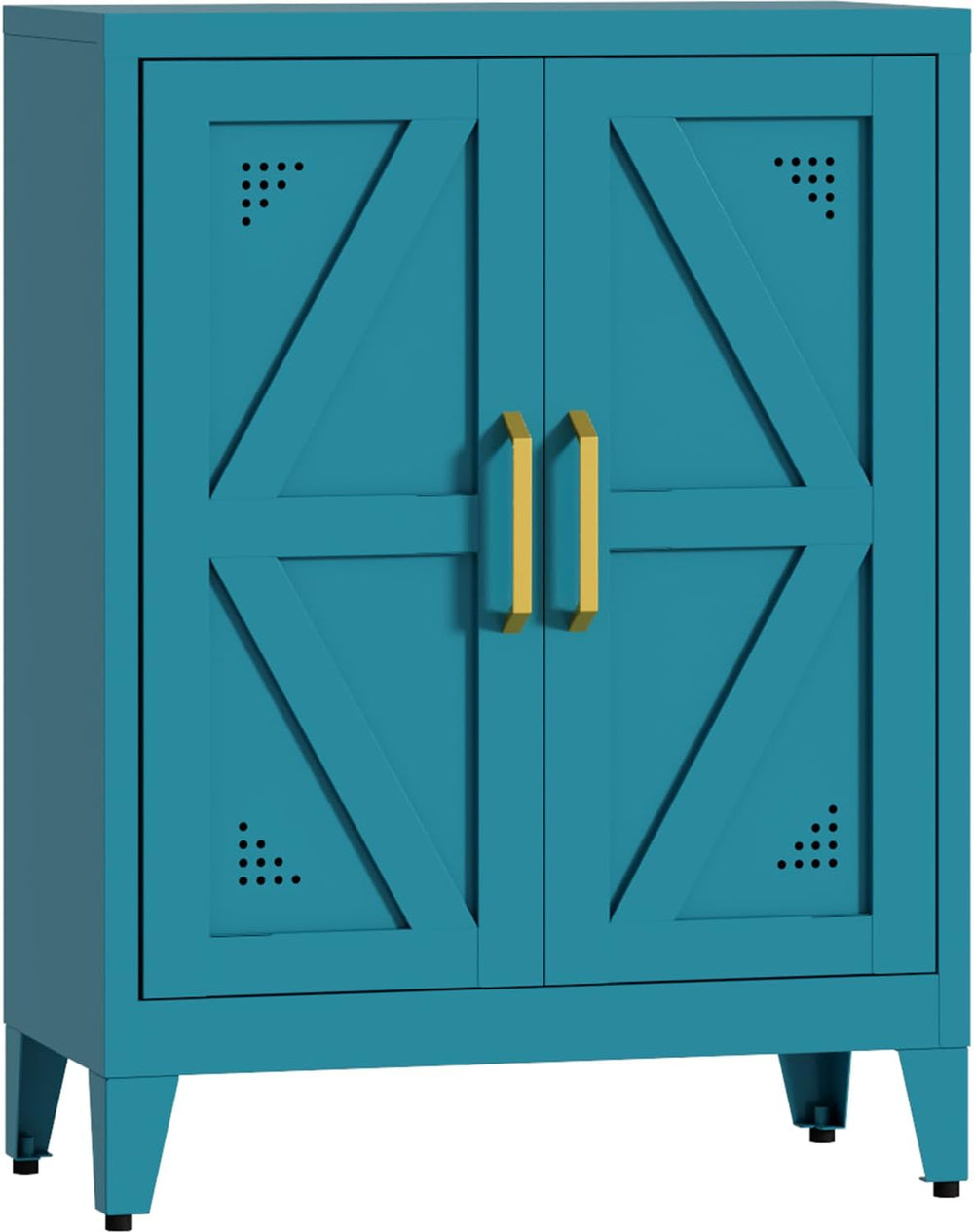 32" Metal Kitchen Pantry Cabinet,Floor Bathroom Storage Cabinet with 2 A...