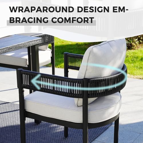 Grand patio 5-Piece Outdoor Dining Set for 4 with 1 Rectangle Expandable Tabl...