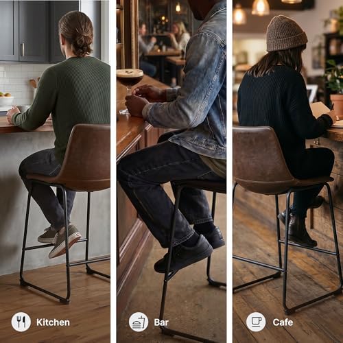 Signature Design by Ashley Counter Height Bar Stools, Set of 2, Brown