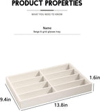 Coward Sunglass Organizer, Beige Velvet Glasses Trays - Eyeglasses Watches Jewelry Display - Men Women (8 Grids)