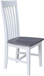International Concepts Set of Two Tall Mission Chairs, White/Heather gray