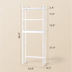 Gizoon 3 Tier Over The Toilet Storage Cabinet, Bamboo Bathroom Over Toilet Storage with Adjustable Shelves，Space-Saving Freestanding Shelves, 10.24"D x 24.8"W x 66.93"H, for Bathroom, Laundry Rooms