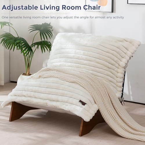 MAXYOYO Adjustable Living Room Chair, 3-Position Bean Bag Chair with Frame | ...