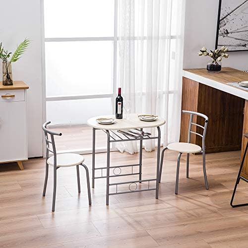 VINGLI 3 Piece Dining Set, Small Kitchen Table Set for 2, Breakfast Table Set...