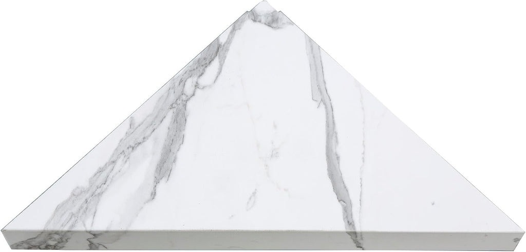 Palisade Vinyl Waterproof Corner Shower Shelf in Carrara Marble/Urban Glacier