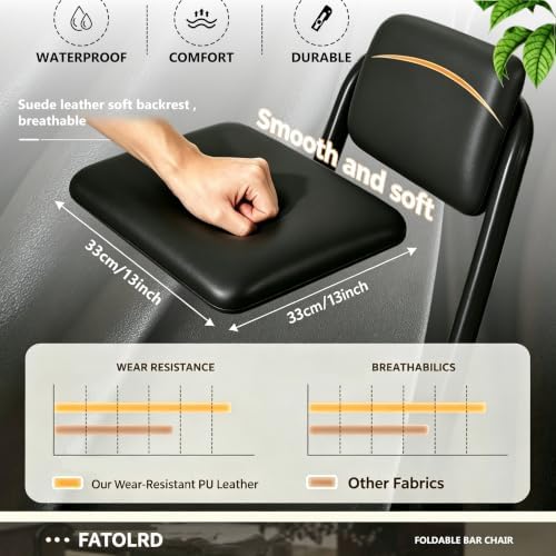 Folding Stool with Back,1Pcs Tall Foldable Stool 25.5 Inch