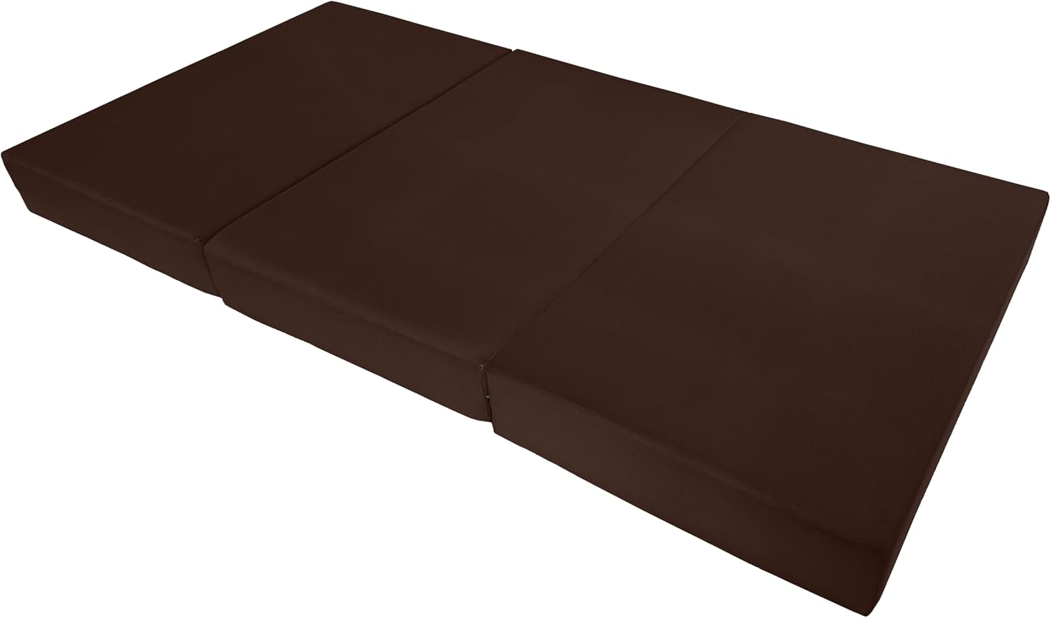 D&D Futon Furniture Trifold Foam Bed, Folding Ottoman Mattress (Brown, Twin Size (6 x 39 x 75))