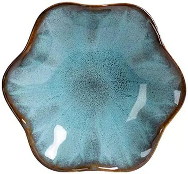 JAMEND CLXP Lotus Leaf Shape Decorative Ring Tray, Small Key Bowl, Ceramic Trinket Tray Jewelry Dish Organizing Necklace Earrings, Home Decoration for Mom Best Friend Sister, Sea Blue.