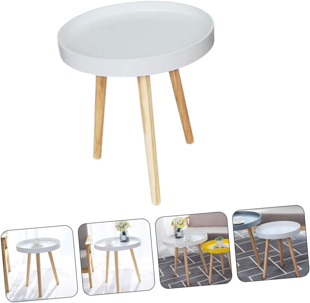 Nordic Style Small Round Indoor Coffee Table White Mini Sofa Side Table for L...